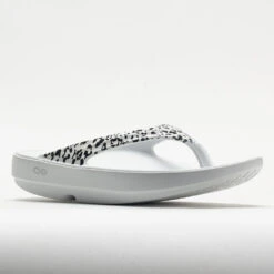 OOFOS OOlala Limited Women's White/Black Leopard -On Running Sales Store 570571 5