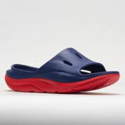 HOKA Ora Slide 3 Unisex Bellwether Blue/Red Alert -On Running Sales Store 570614 5